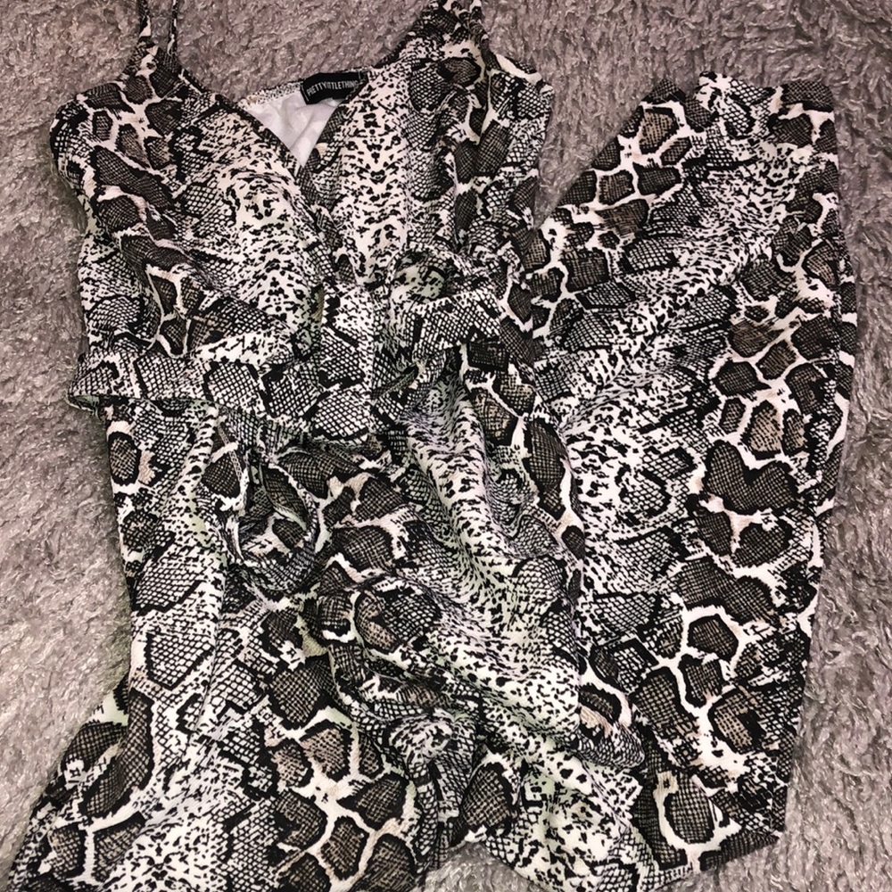 Snake print jump suit